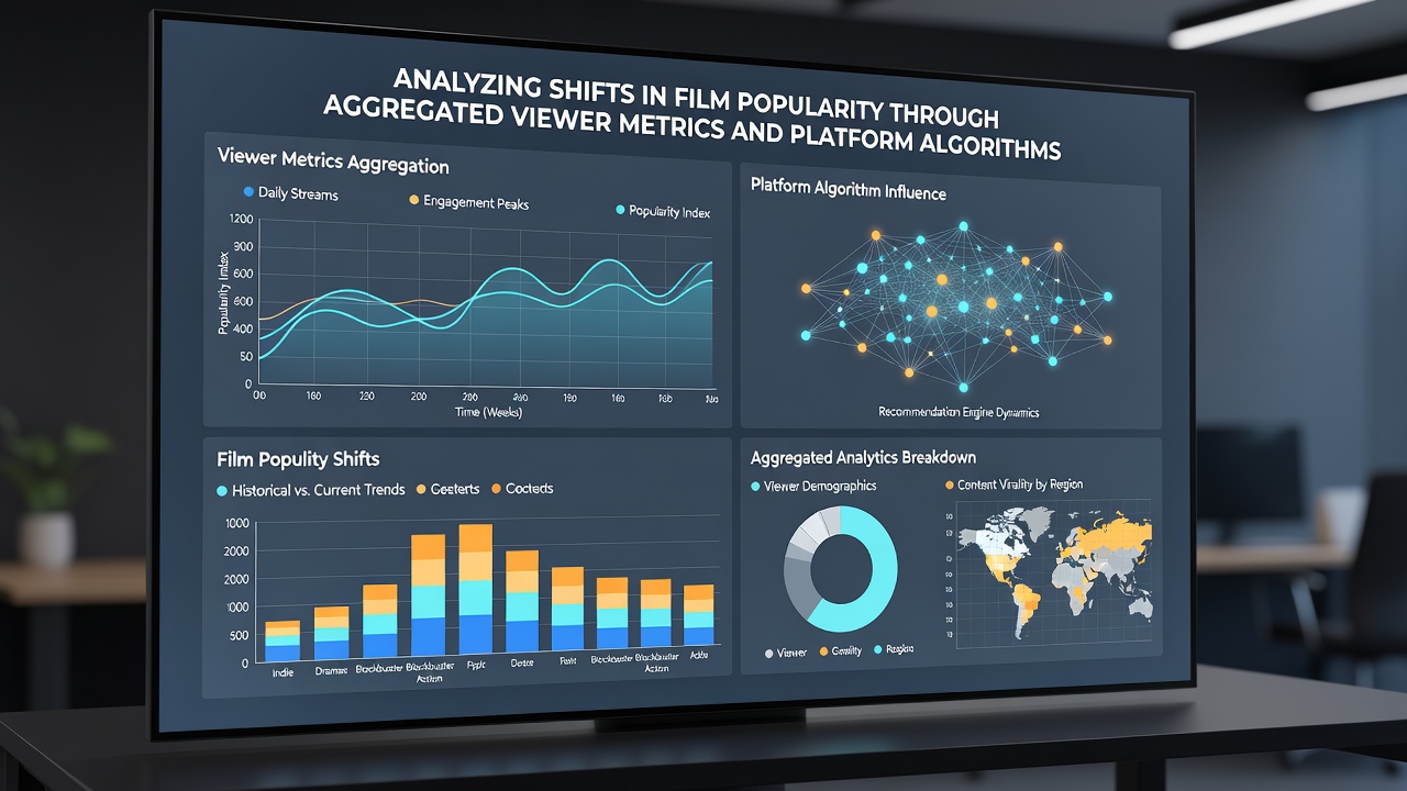 Graph illustrating shifts in film popularity metrics influenced by platform algorithms over recent years