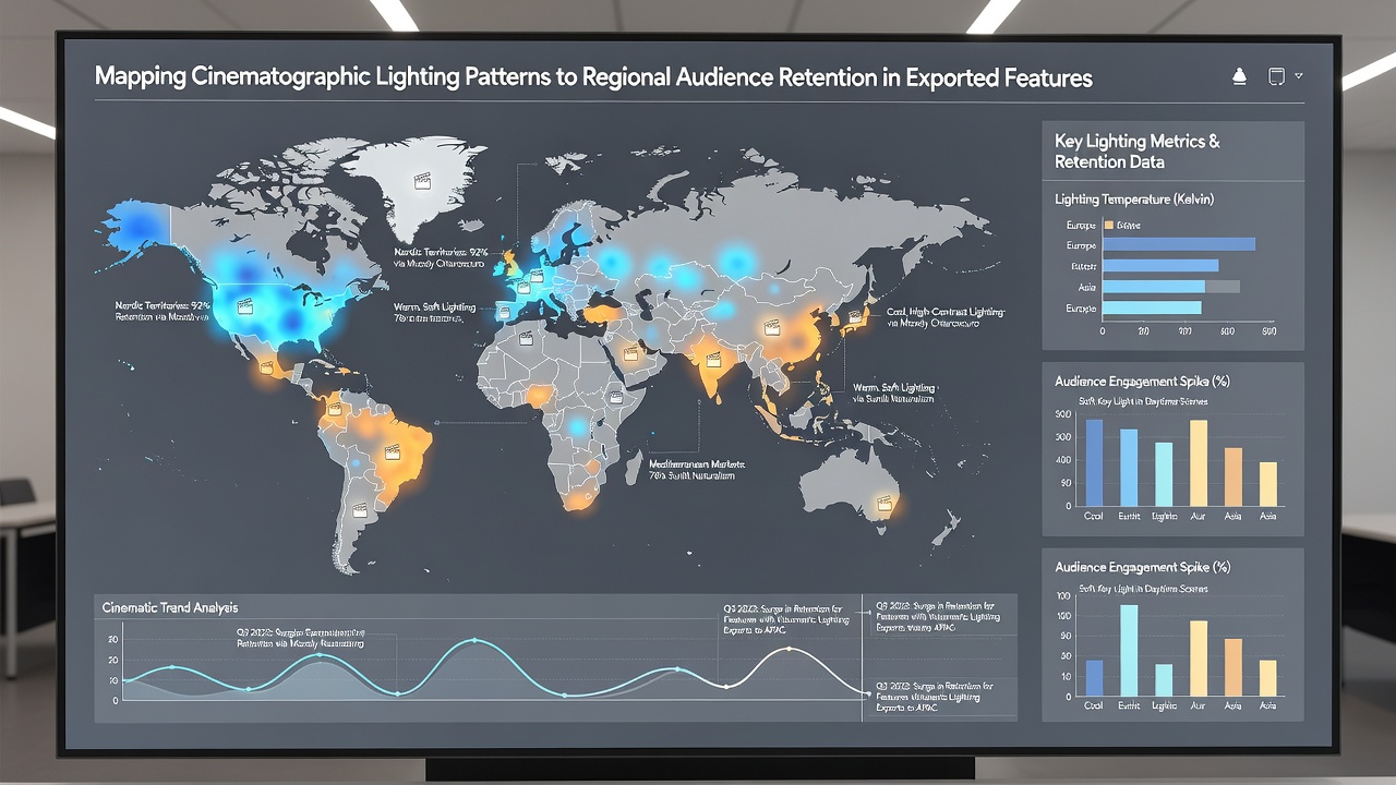 Comparative charts showing lighting adjustments and retention outcomes by region